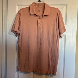 Fabletics men’s pink short sleeve polo shirt size medium
